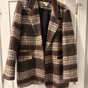 Maeve Brown and Cream Striped Blazer